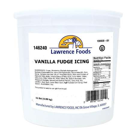 LAWRENCE FOODS Lawrence Foods Vanilla Fudge Icing 11lbs Tub, PK2 146240